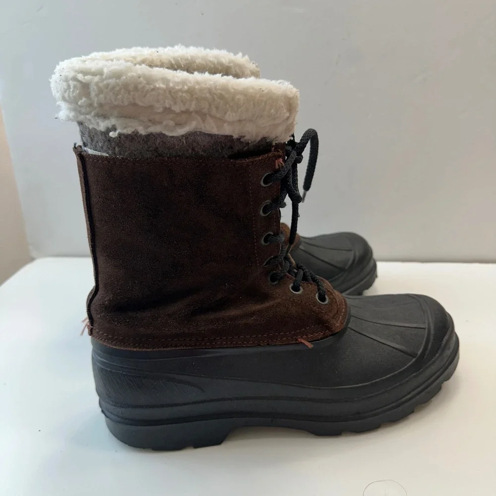 Kamik Wool Duck Boots Winter Snow‎ Boots Lace Up Warm Brown Black Mens Size 9